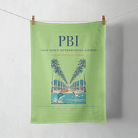 Thumbnail for Palm Beach International Airport (PBI) design on light green towel