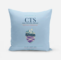 Thumbnail for New Chitose Airport Sapporo (CTS) design on light blue pillow