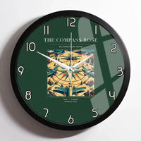 Thumbnail for VINTAGE G4139 - The Compass Rose - Designed Wall Clocks design on darkgreen framed
