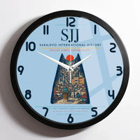 Thumbnail for Sarajevo International Airport SJJ Wall-Clock Framed - Light Blue