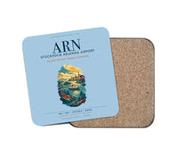 Thumbnail for Stockholm Arlanda Airport (ARN) design on light blue 1 piece coaster