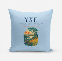 Thumbnail for Saskatoon John G. Diefenbaker International Airport (YXE) design on light blue pillow