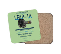 Thumbnail for CFM LEAP-1A design on light green 1 piece coaster