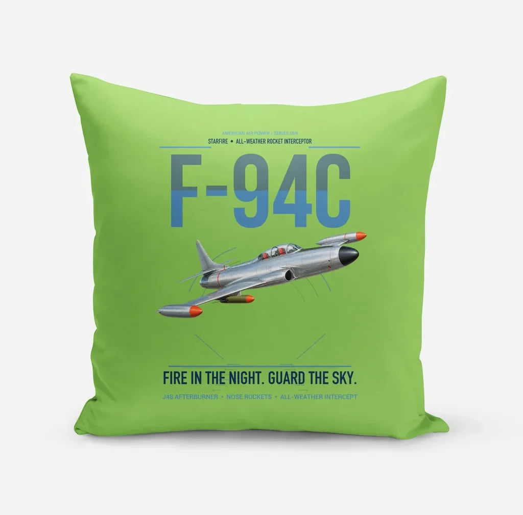 F-94C Starfire design on light green pillow