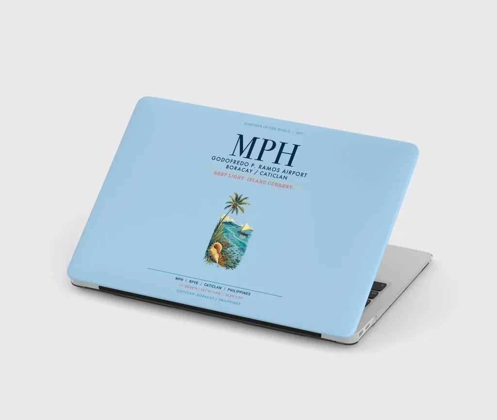 Godofredo P. Ramos Airport Boracay Caticlan (MPH) design on light blue MacBook case