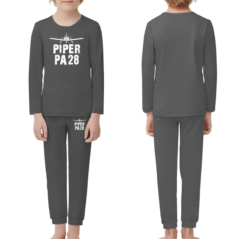 Piper PA28 & Plane children pajamas - Gray