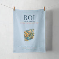 Thumbnail for Boise Airport (BOI) design on light blue towel