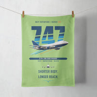 Thumbnail for Boeing 747SP design on light green towel