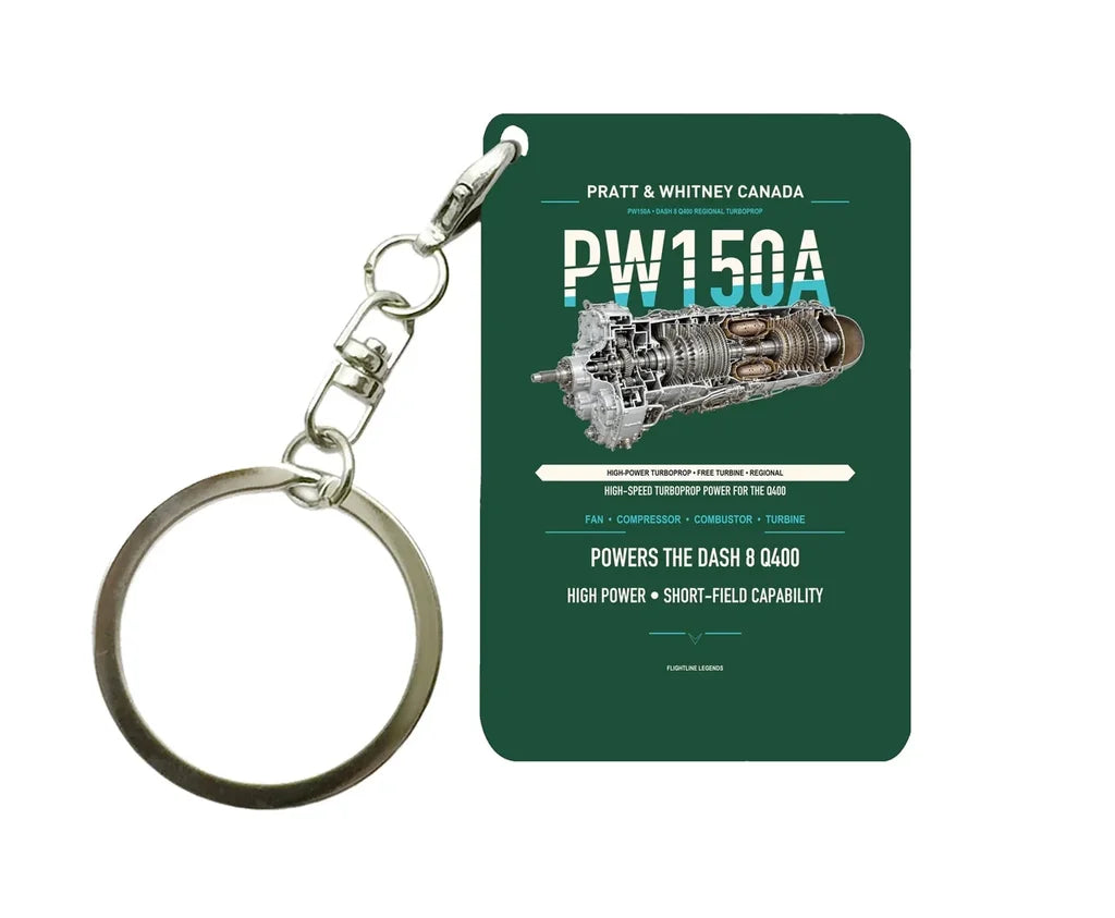 PW150A Key Chain design on dark green key chain