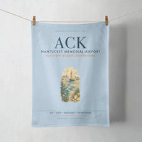 Thumbnail for Nantucket Memorial Airport (ACK) design on light blue towel