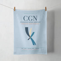 Thumbnail for Cologne Bonn Airport (CGN) design on light blue towel
