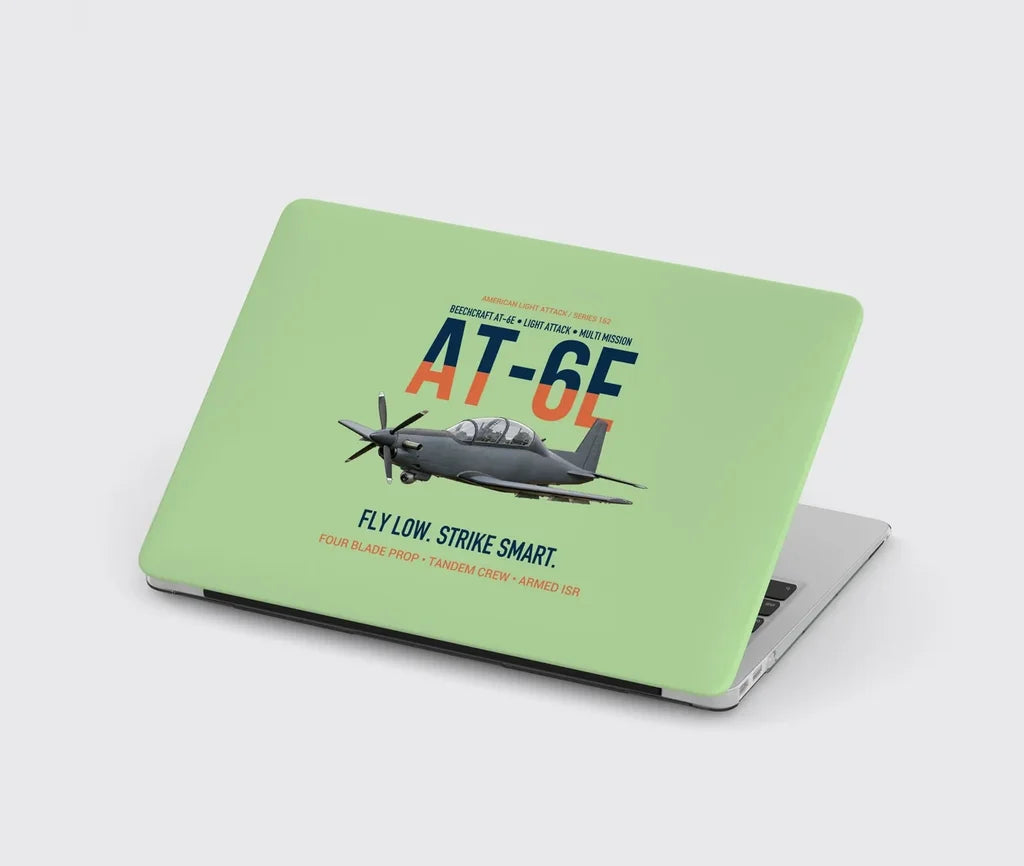 AT-6E Wolverine Light Attack design on light green MacBook case