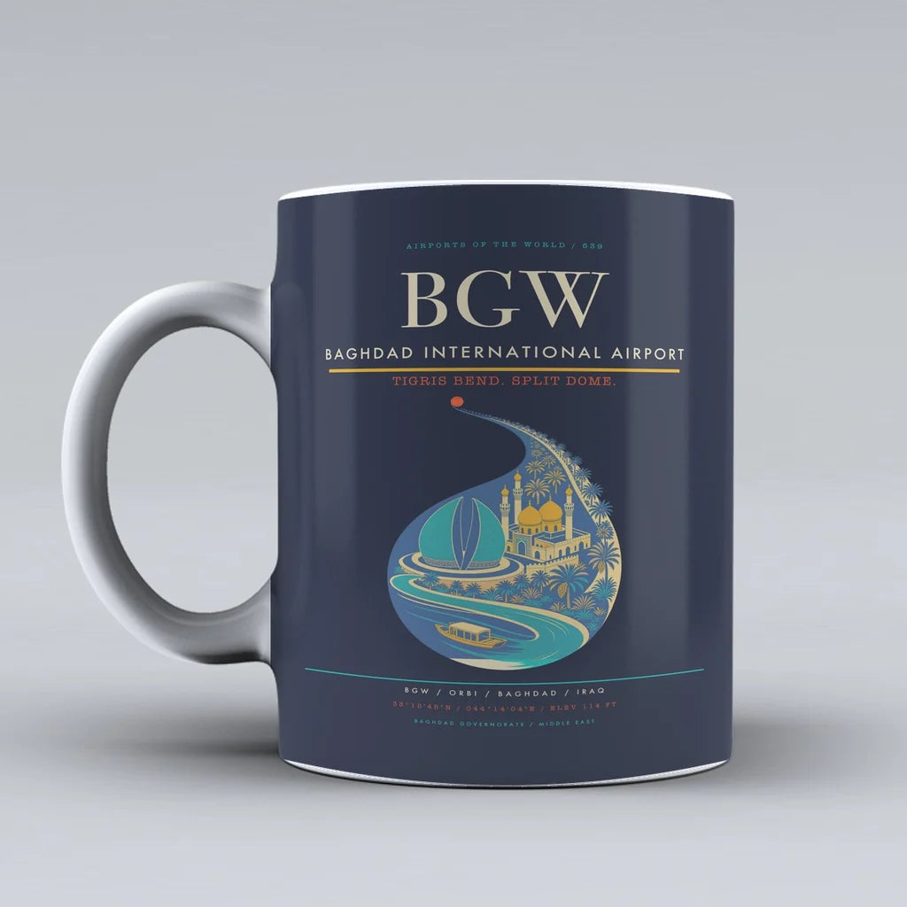Baghdad International Airport BGW Mug - Dark Blue