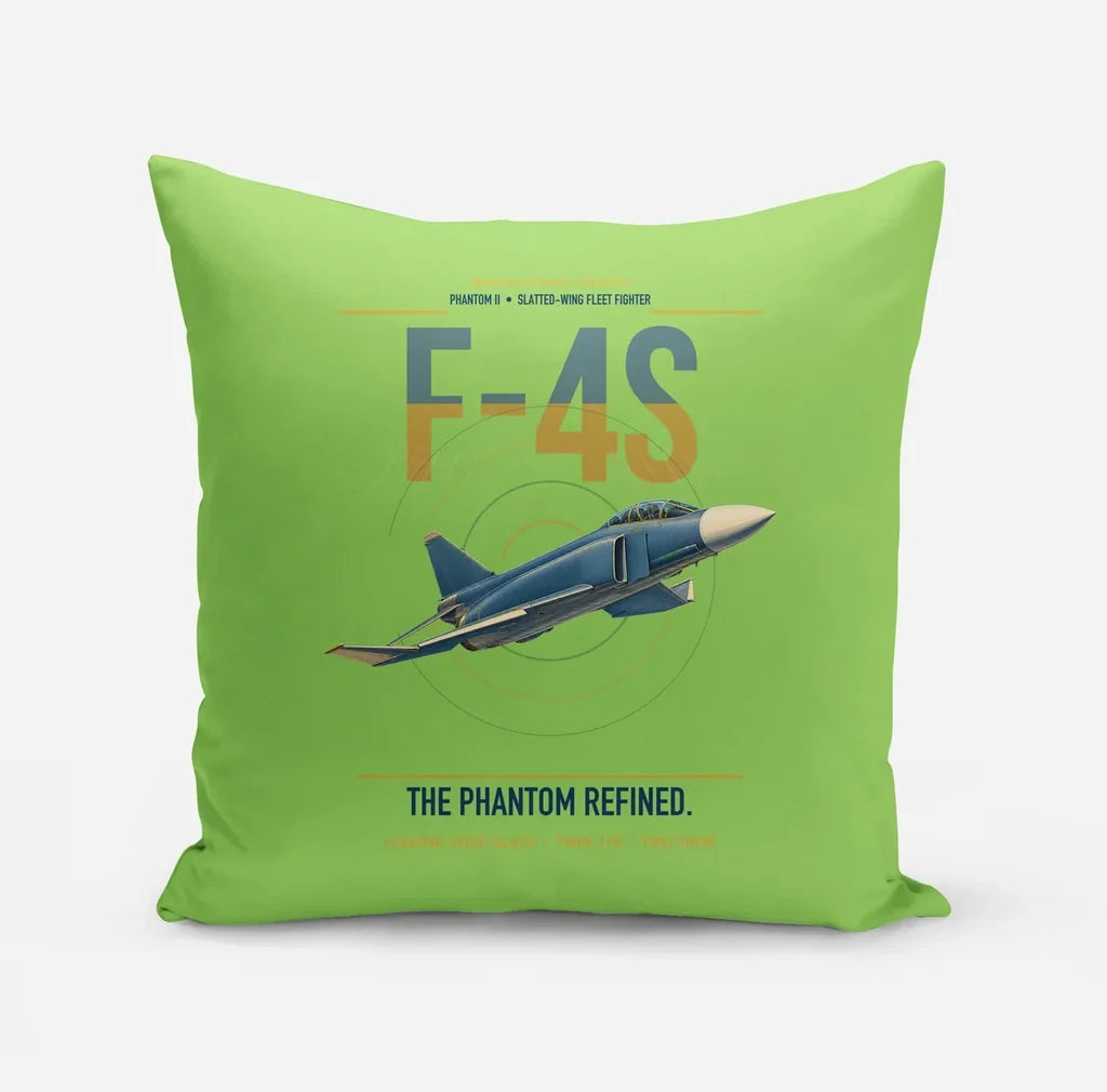 F-4S Phantom II design on light green pillow