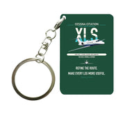 Thumbnail for Cessna Citation XLS design on dark green designed key chain, double-side print