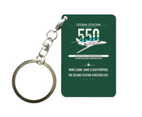 Thumbnail for Cessna Citation 550 - Citation II design on dark green designed key chain, double-side print