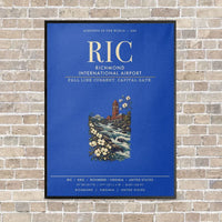 Thumbnail for Richmond International Airport RIC vertical canvas print - framed - blue background