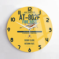 Thumbnail for Air Tractor AT-802F Fire Boss design on yellow no frame wall clock