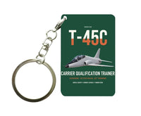 Thumbnail for T-45C Goshawk design on dark green designed key chain, double-side print
