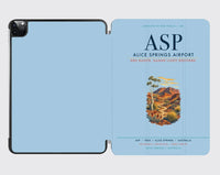 Thumbnail for Alice Springs Airport (ASP) design on light blue ipad tablet case