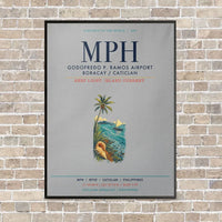 Thumbnail for Godofredo P Ramos Airport Boracay Caticlan MPH vertical canvas print - framed - light gray background