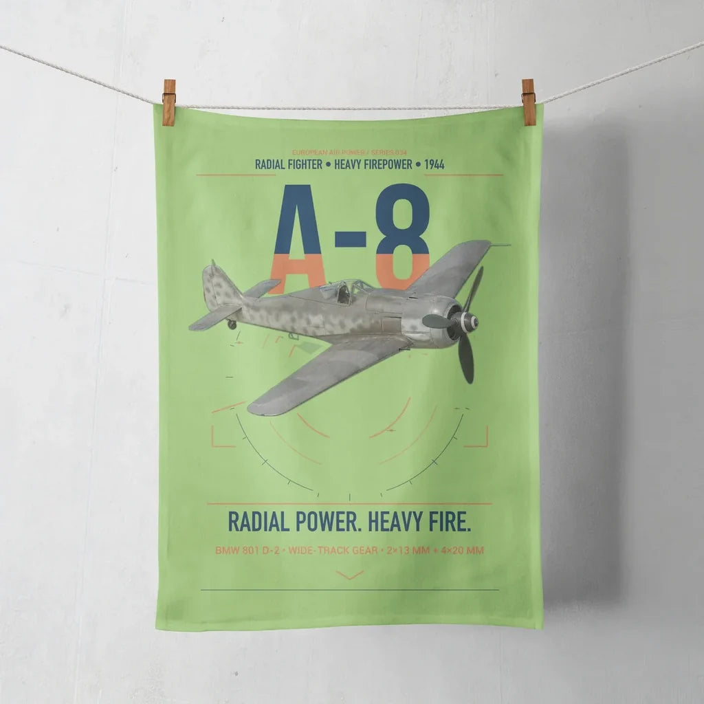 Focke-Wulf Fw 190A-8 design on light green towel