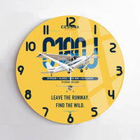 Thumbnail for Cessna 180J Skywagon design on yellow no frame wall clock