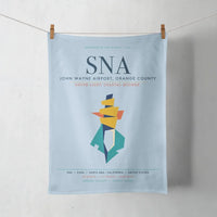 Thumbnail for John Wayne Airport, Orange County (SNA) design on light blue towel