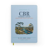 Thumbnail for Canberra Airport (CBR) design on light blue notebook