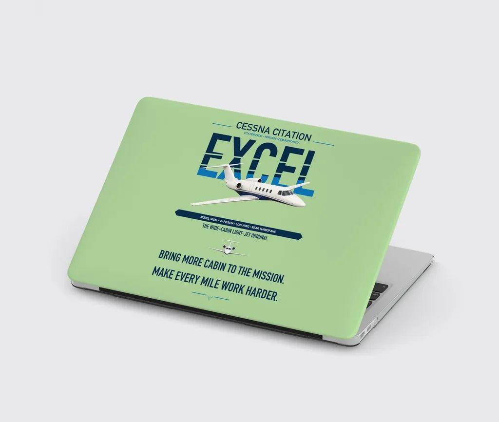Cessna Citation Excel design on light green MacBook case