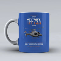 Thumbnail for Leonardo TH-73A Thrasher design on blue ceramic mug, double-side print