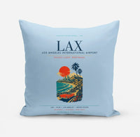 Thumbnail for Los Angeles International Airport (LAX) design on light blue pillow