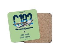 Thumbnail for Cessna 182 Skylane design on light green 1 piece coaster