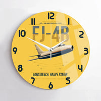 Thumbnail for FJ-4B Fury design on yellow no frame wall clock