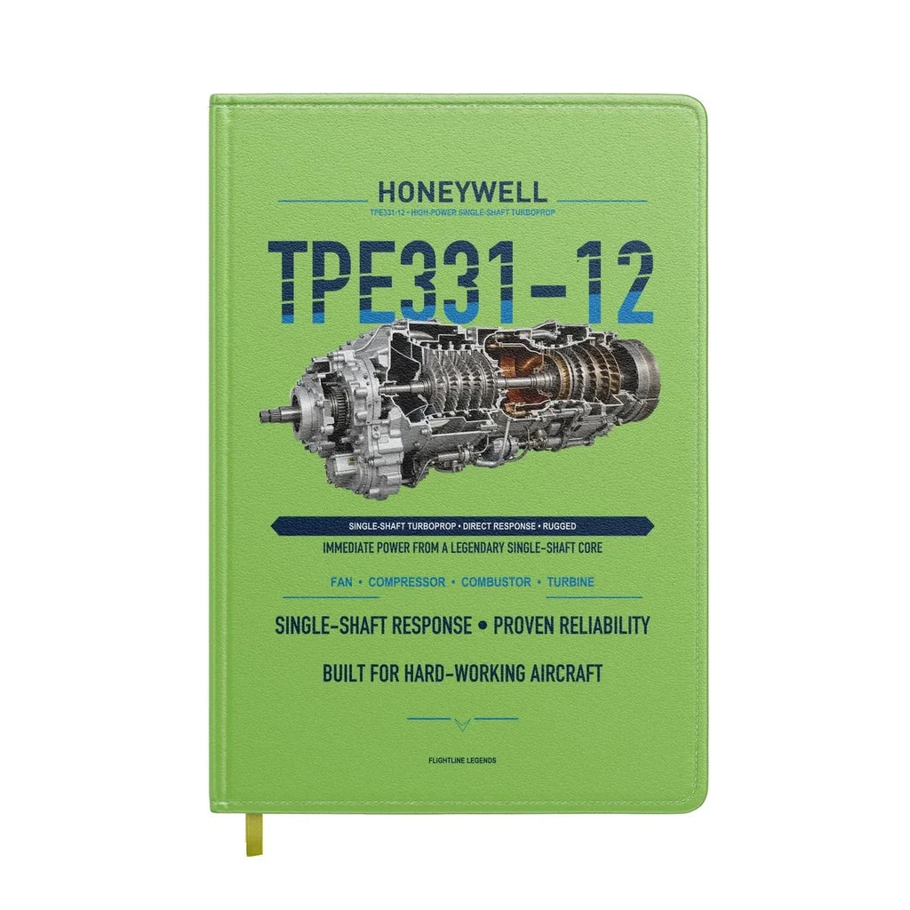 TPE331-12 design on light green notebook