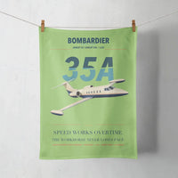Thumbnail for Bombardier Learjet 35A design on light green towel