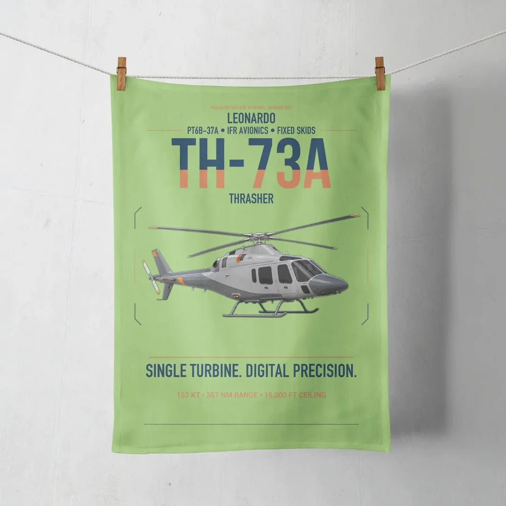 Leonardo TH-73A Thrasher design on light green towel