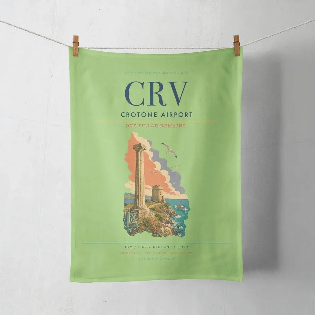 Crotone Airport (CRV) design on light green towel