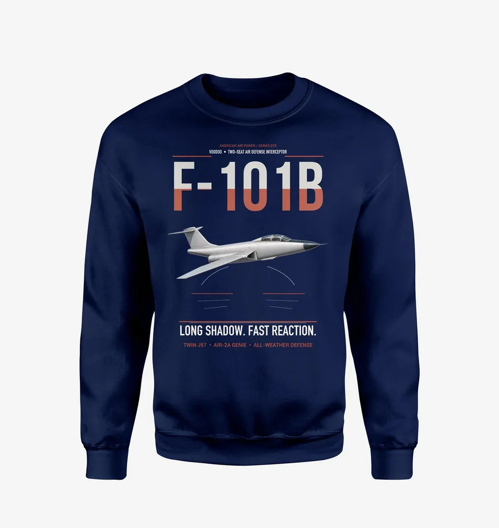 F-101B Voodoo design on navy blue sweatshirt