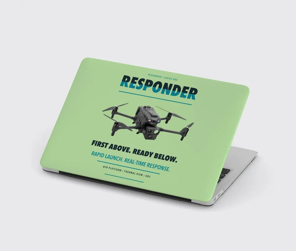 BRINC Responder design on light green MacBook case