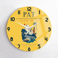 Thumbnail for Jay Prakash Narayan International Airport (PAT) design on yellow no frame wall clock