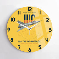 Thumbnail for Dassault Mirage IIIC design on yellow no frame wall clock