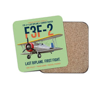 Thumbnail for F3F-2 Last Biplane First Fight design on light green 1 piece coaster