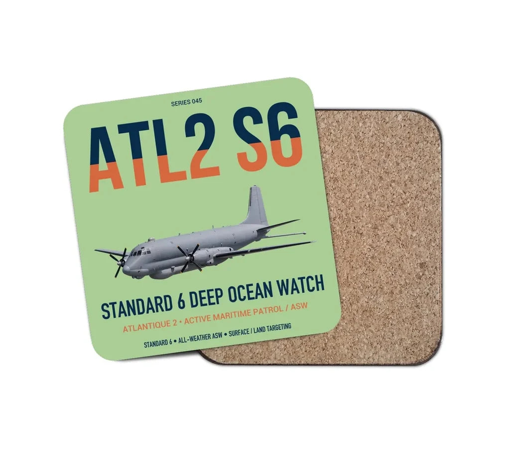 Atlantique 2 Standard 6 design on light green 1 piece coaster