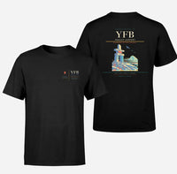 Thumbnail for Iqaluit Airport (YFB) design printed on black double-side t-shirt