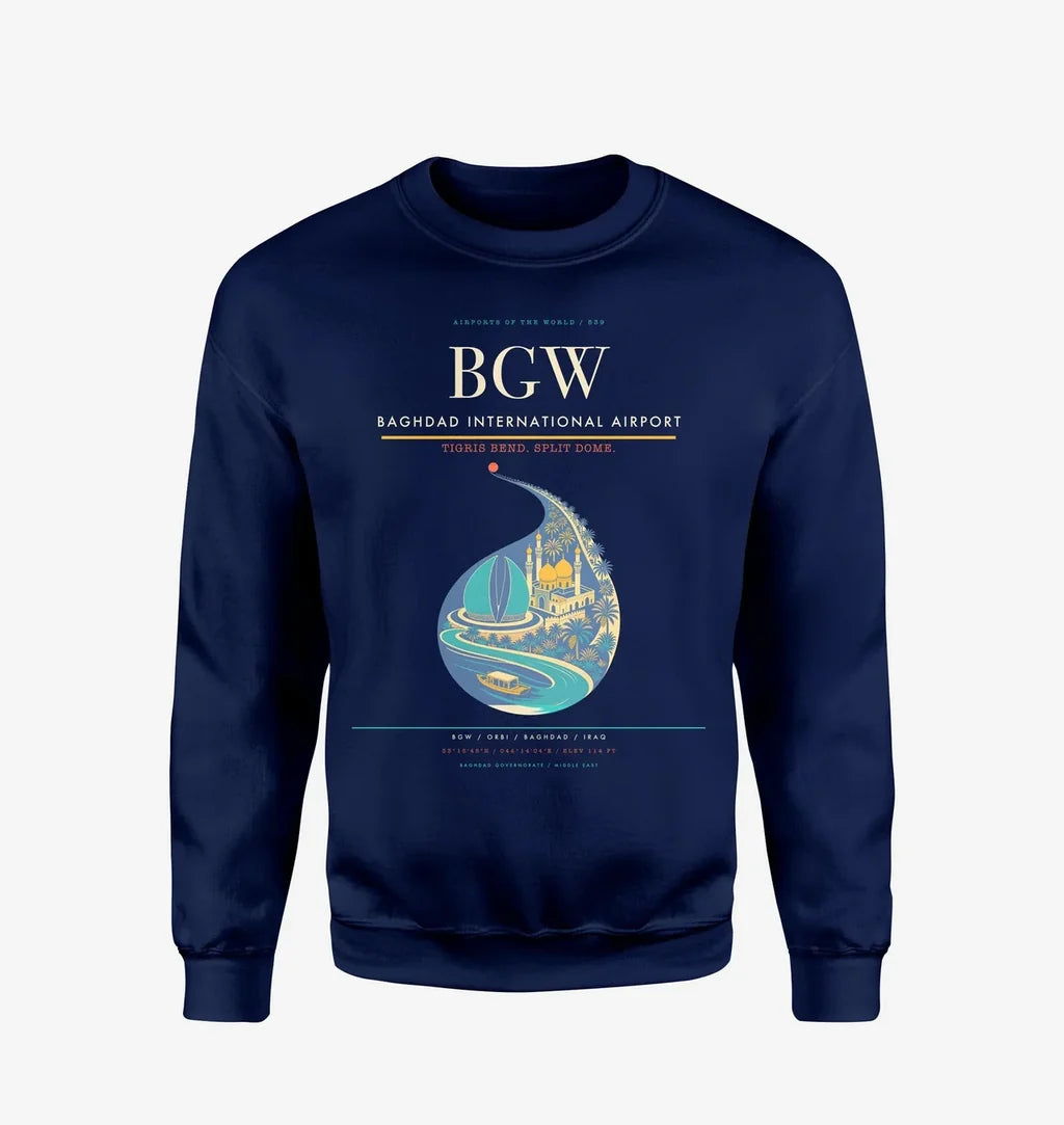Baghdad International Airport BGW Sweatshirt - Navy Blue