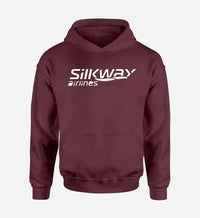 Thumbnail for Silk Way West Airlines logo printed on dark red hoodie