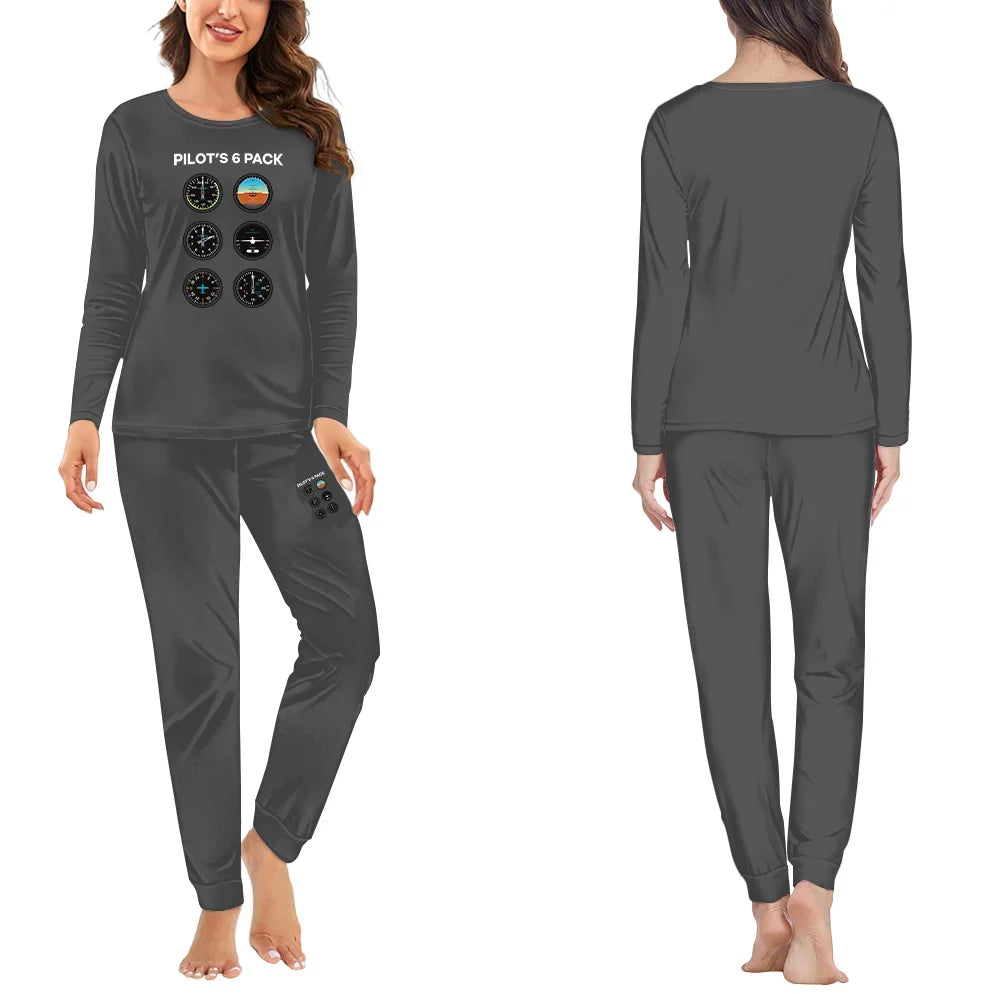 Pilot's 6 Pack women pajamas - Gray