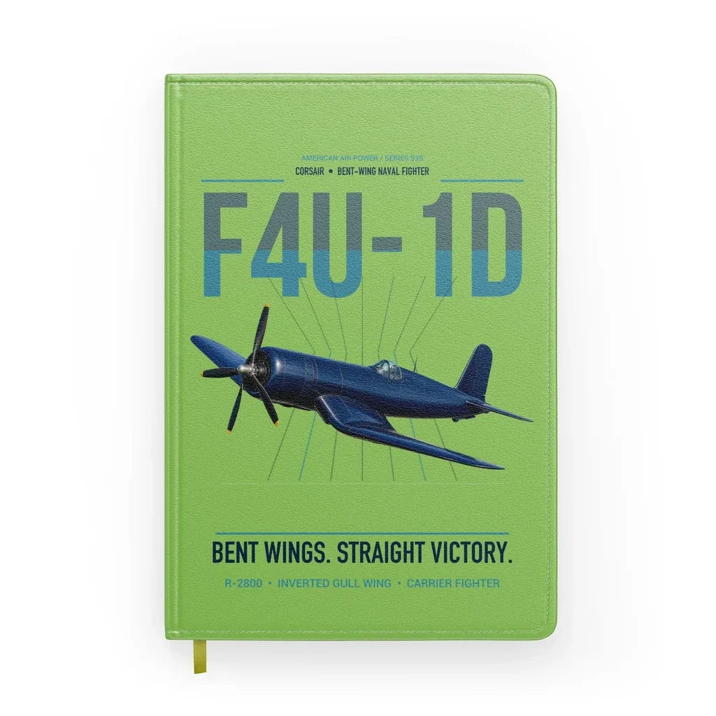 F4U-1D Corsair design on light green notebook