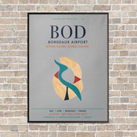 Thumbnail for Bordeaux Airport BOD vertical canvas print - framed - light gray background